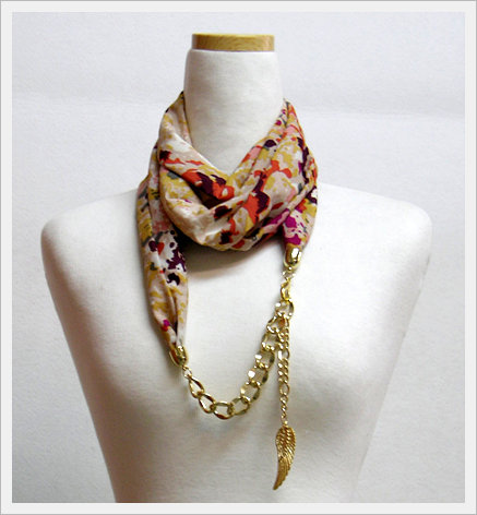 Four Seasons Scarf Necklace  Made in Korea