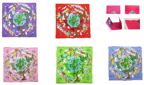 Ten symbols of longevity pattern handkerchief  Made in Korea