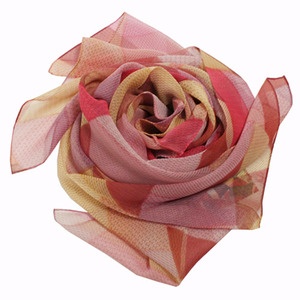 Patchwork pattern silk scarf