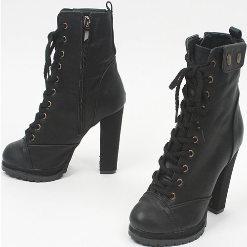 Lace up boots  Made in Korea