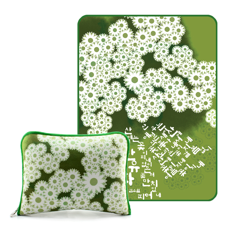 Printing blankets cushion Flower Green  Made in Korea
