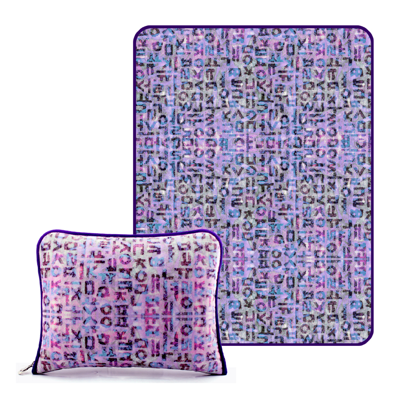 Printing blankets cushion letters purple