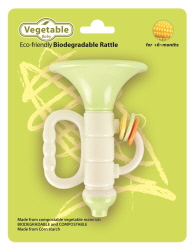 Vegetable Baby Cornstarch Rattles & Teethers Trumpet  Made in Korea