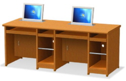 Double Monitor Storage and Automatic Desk