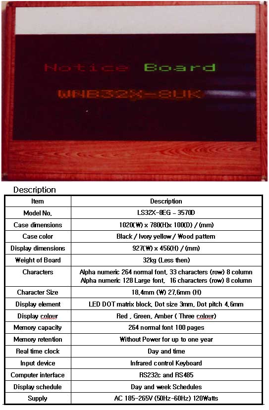 Notice (Model LS32X-8EG-3570D)  Made in Korea