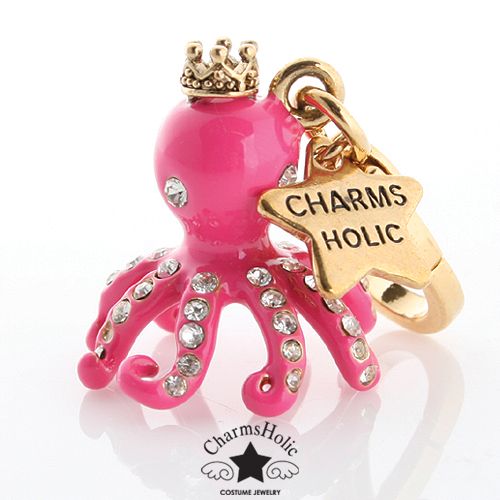 [Charmsholic] Crystal Octopus Prince Charm  Made in Korea