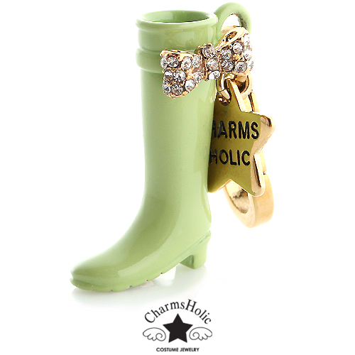 [Charmsholic] Green Rain Boot Charm
